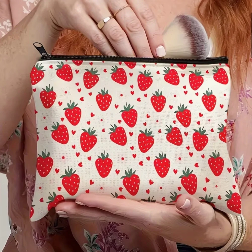 Strawberry‎ Print Cosmetic Bag